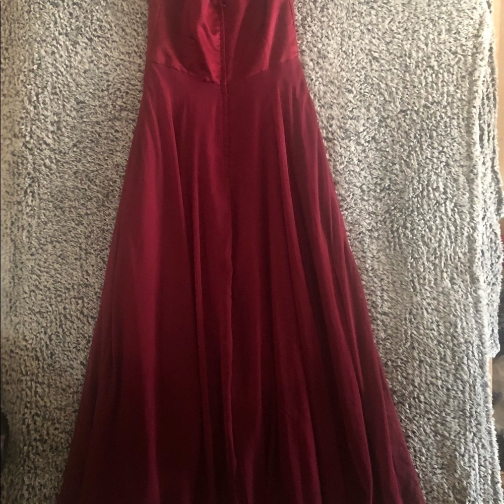 Jim Hjelm Occasions Strapless women’s Size 12 burgundy Rose Chiffon Full Length - Picture 3 of 12
